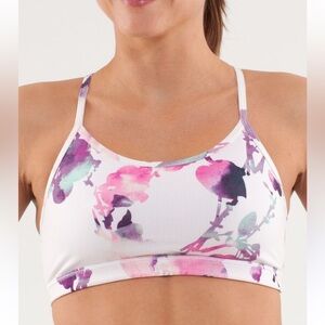 lululemon athletica Women's Blurred Floral Sports Bra - Pink and Purple